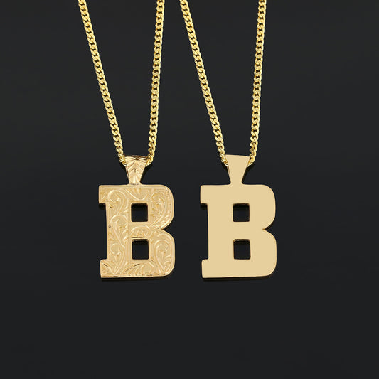 Special Design 925 Sterling Silver Letter Monogram B Pendant - view 2