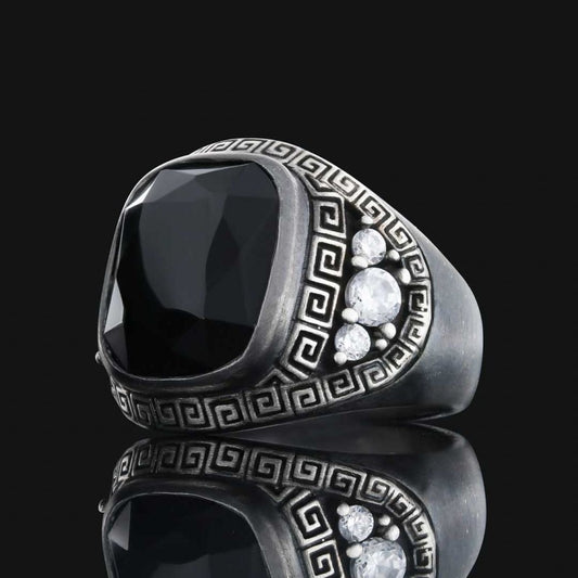 Special Design 925 Sterling Silver Men Ring With Stone by SWISS PLUS - Unique Design Rings - view 2