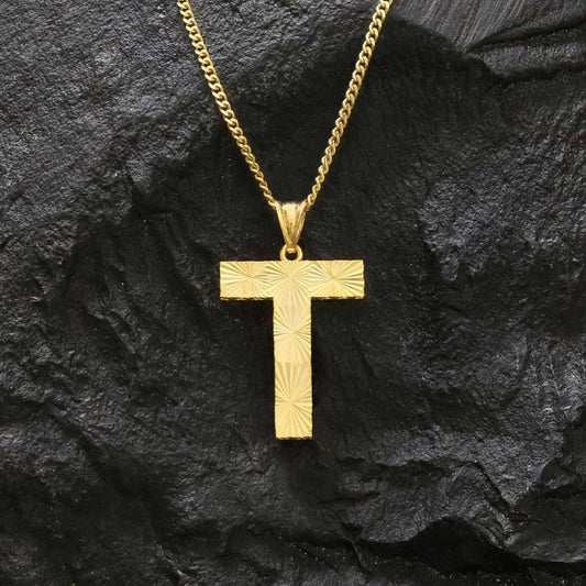 Special Design Letter Handmade Monogram T Sterling Silver Necklace by SWISS PLUS - Letter Collection - view 2