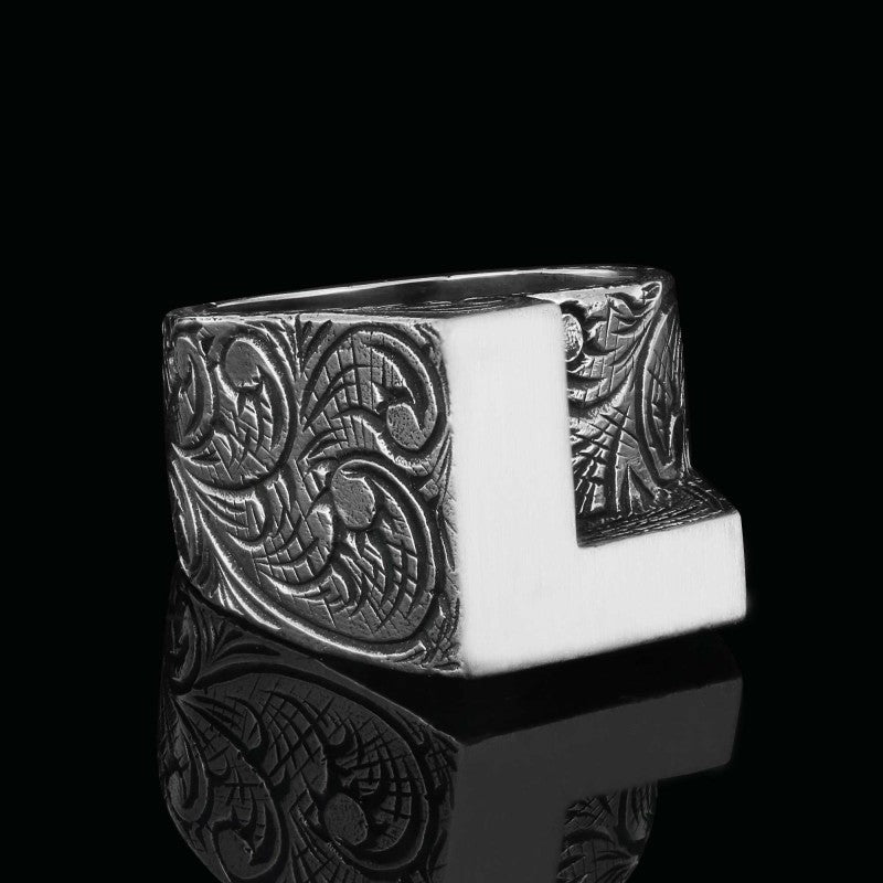 Special Design Silver Letter L Ring by SWISS PLUS - Letter Collection - view 7