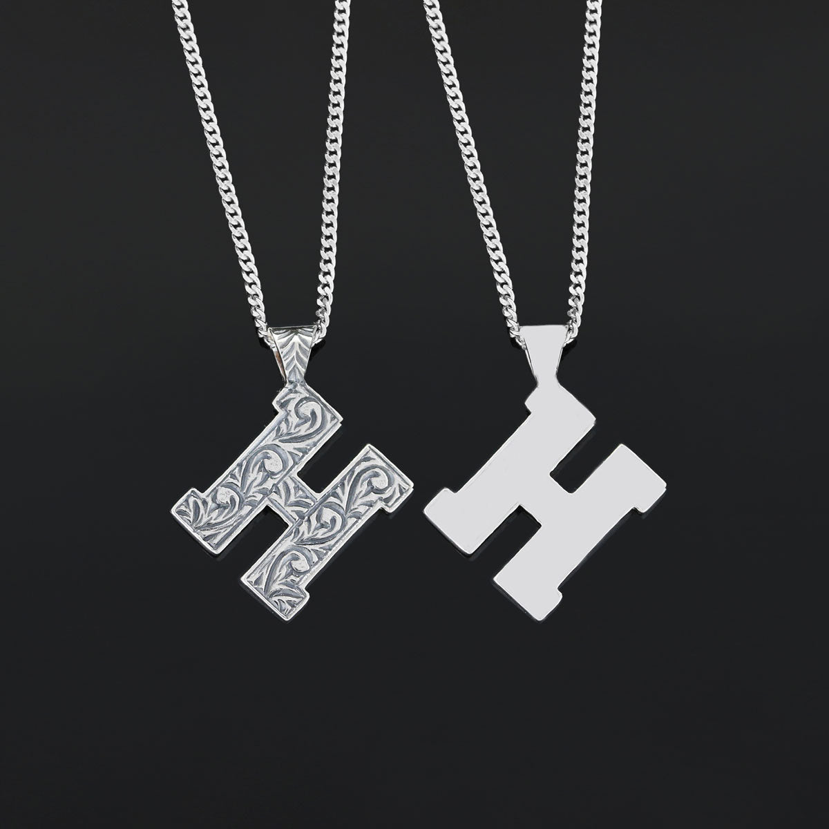 Special Design Silver Letter Monogram H Necklace