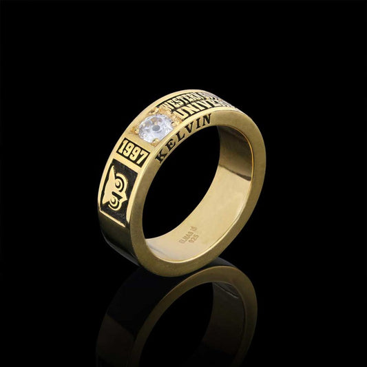 Special Design Steerling Silver Western Governors Universty Class Band Ring