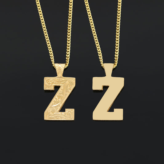 Special Design Sterling Silver Handmade Monogram Z Letter Necklace by SWISS PLUS - Letter Collection - view 2