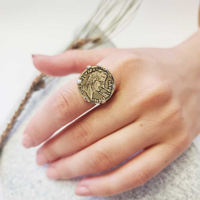 Special Design Sterling Silver Old Rome Coin Women Ring by SWISS PLUS - 925 Sterling Silver Rings for Men & Women - view 7