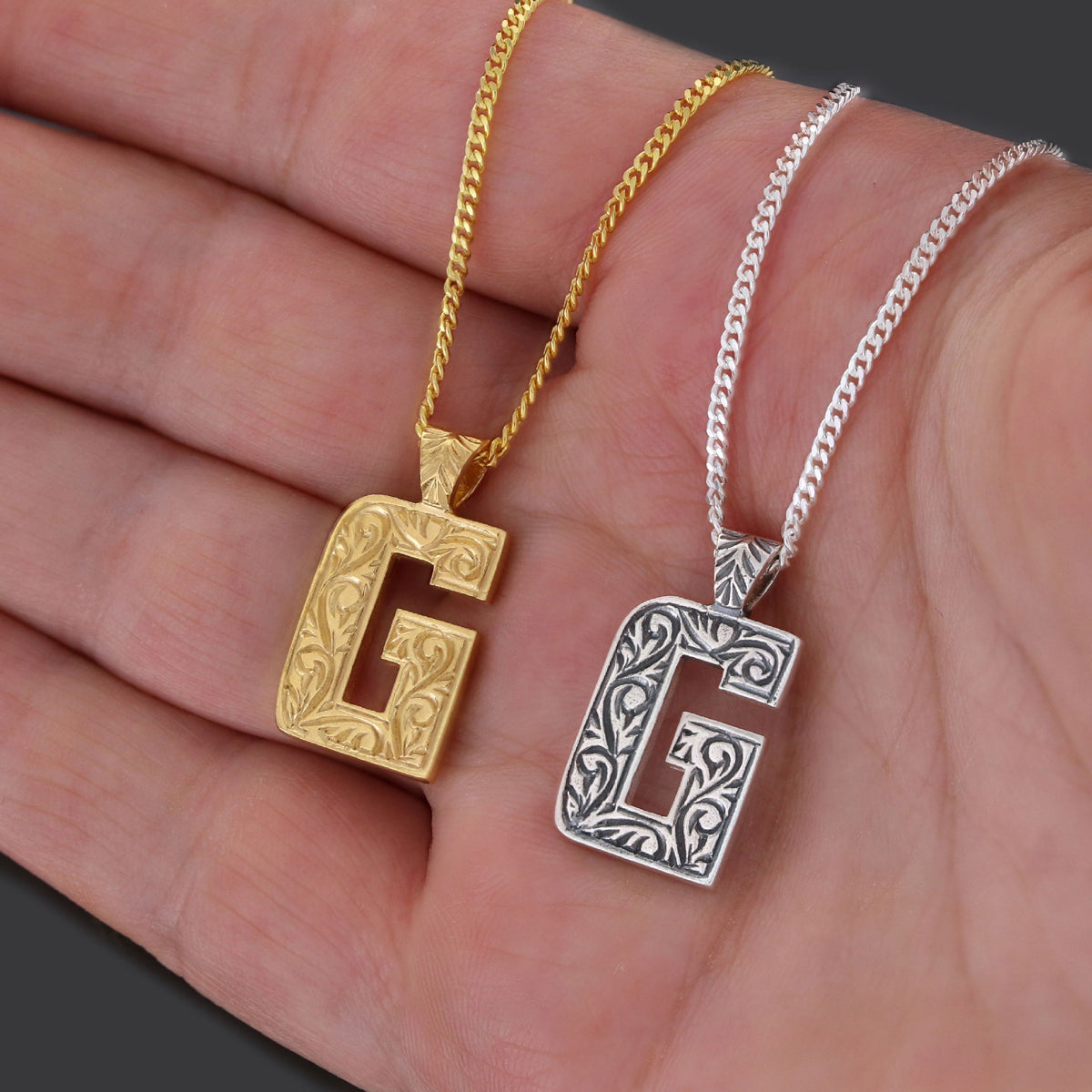 Special Handmade Silver Letter Monogram G Necklace
