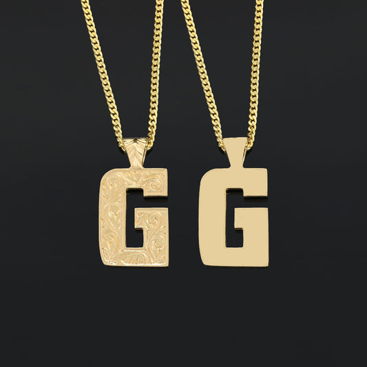 Special Handmade Silver Letter Monogram G Necklace - view 2