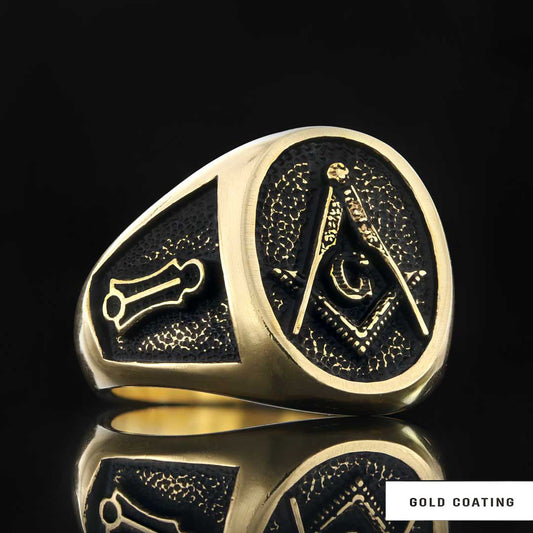 Special Lodge Silver Masonic Ring, Oval Masonic Ring, Master Mason Ring by SWISS PLUS - Mason Collection - view 2