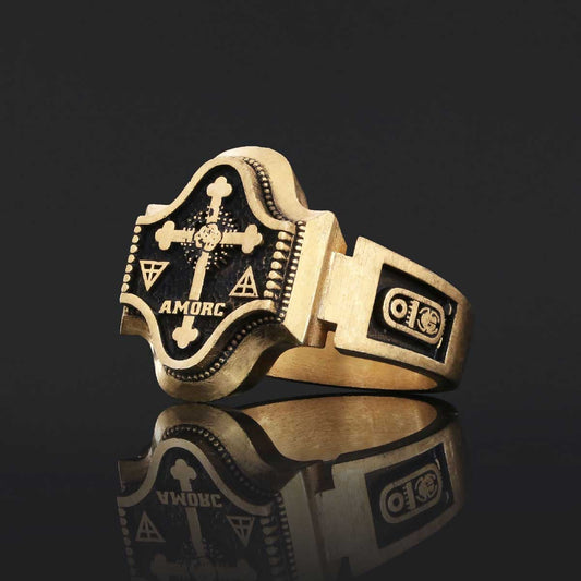 Spiritual Symbol of Ancient Ring, Rosicrucian Ring Amorc Ring, Custom Rousea Crucis Order Ring - view 2