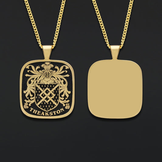 Square Raised Family Crest Pendant by SWISS PLUS - Family Collection - view 2
