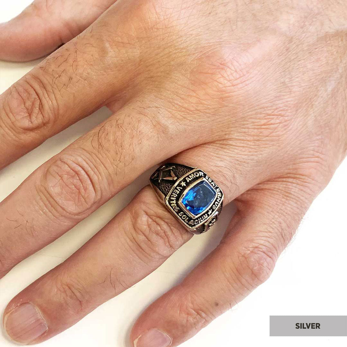 Star of David Masonic Ring, Arcane Mason Ring, Celestial Mason Brotherhood Ring - view 6