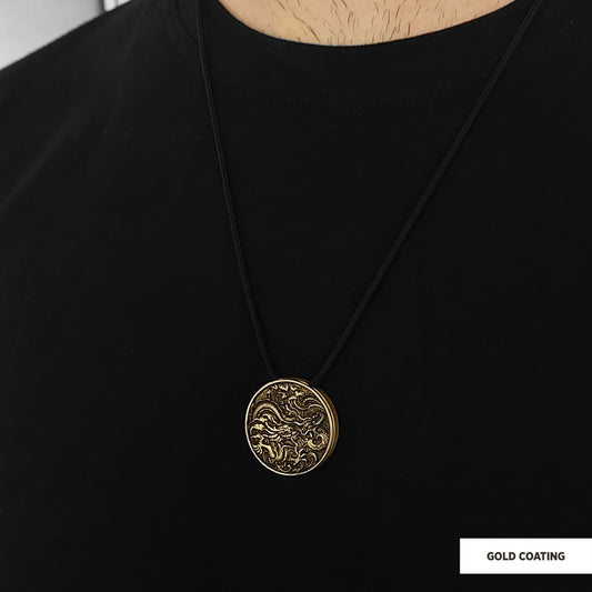 Sterling Silver Dragon Pendant Gold Coating - view 2