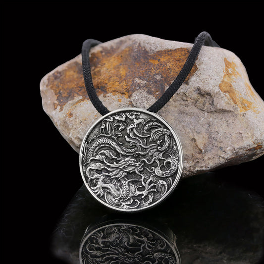 Sterling Silver Dragon Pendant Silver