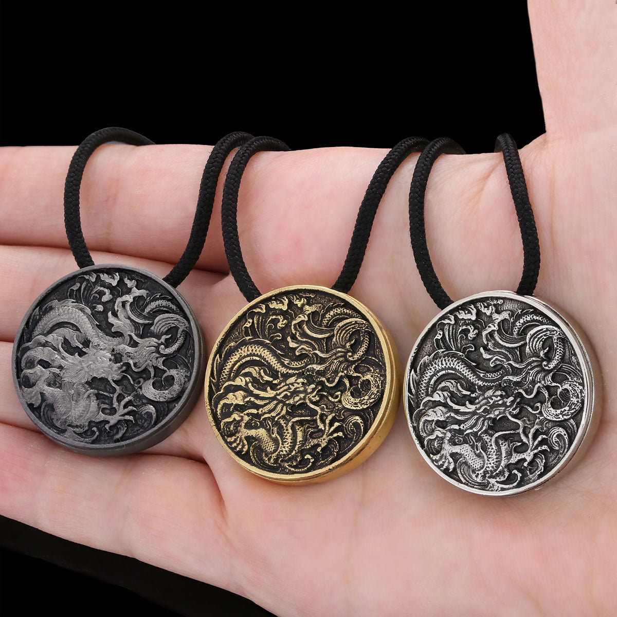 Sterling Silver Dragon Pendant Silver