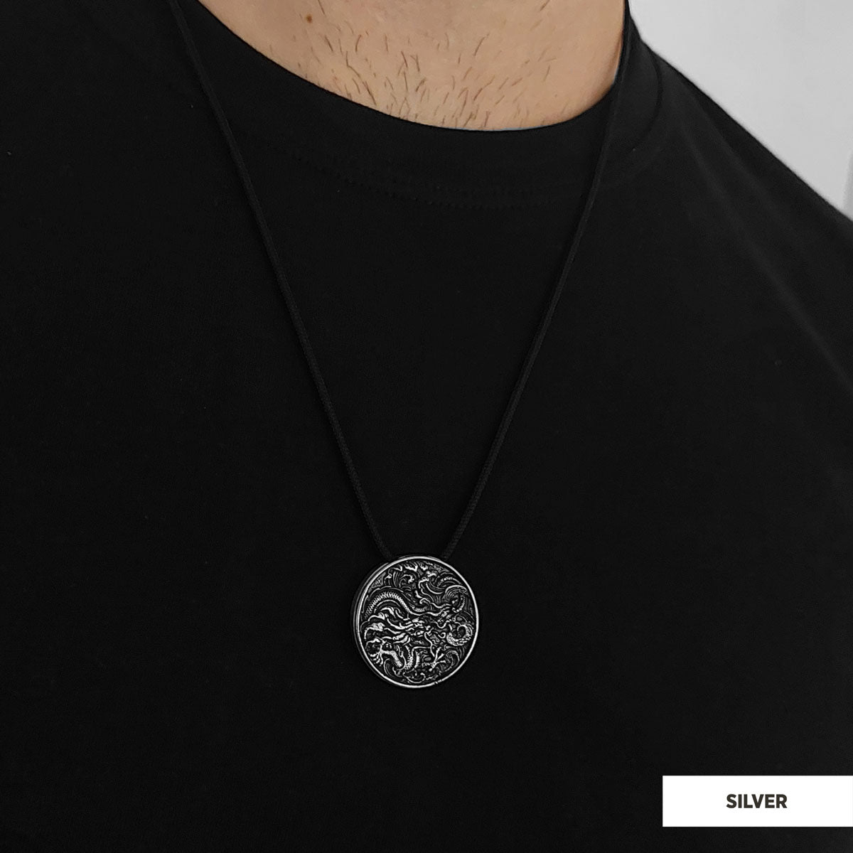 Sterling Silver Dragon Pendant by SWISS PLUS - Unique Pendants & Cool Design Necklaces - view 7