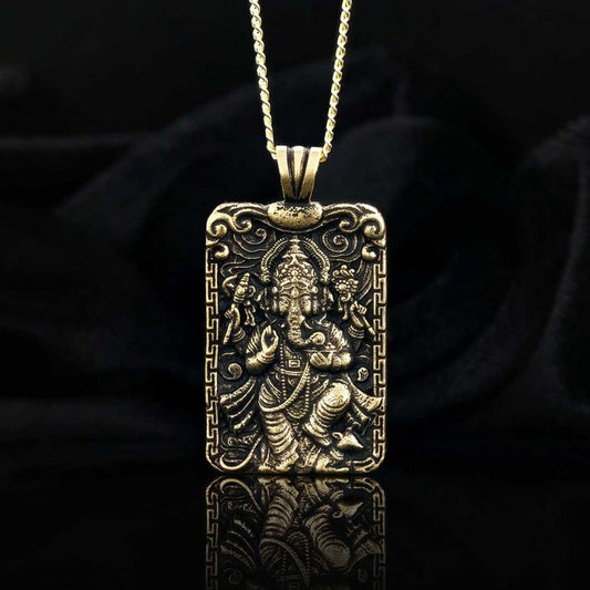 Sterling Silver Ganesha Necklace by SWISS PLUS - Unique Pendants & Cool Design Necklaces - view 2
