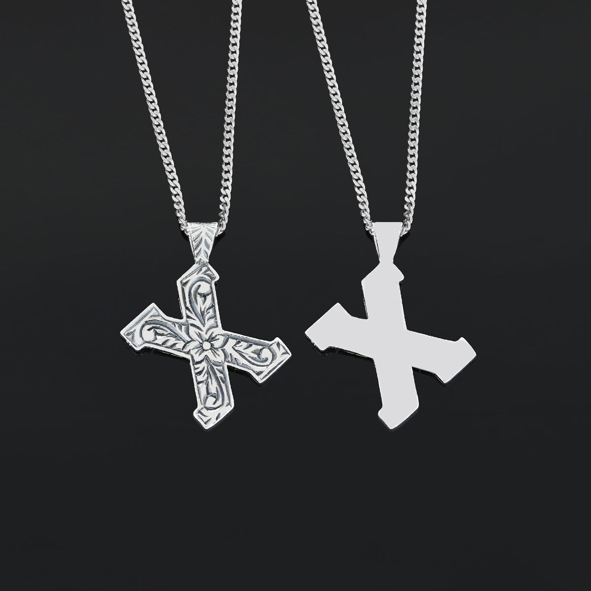 Sterling Silver Handmade Monogram X Letter Necklace - view 3