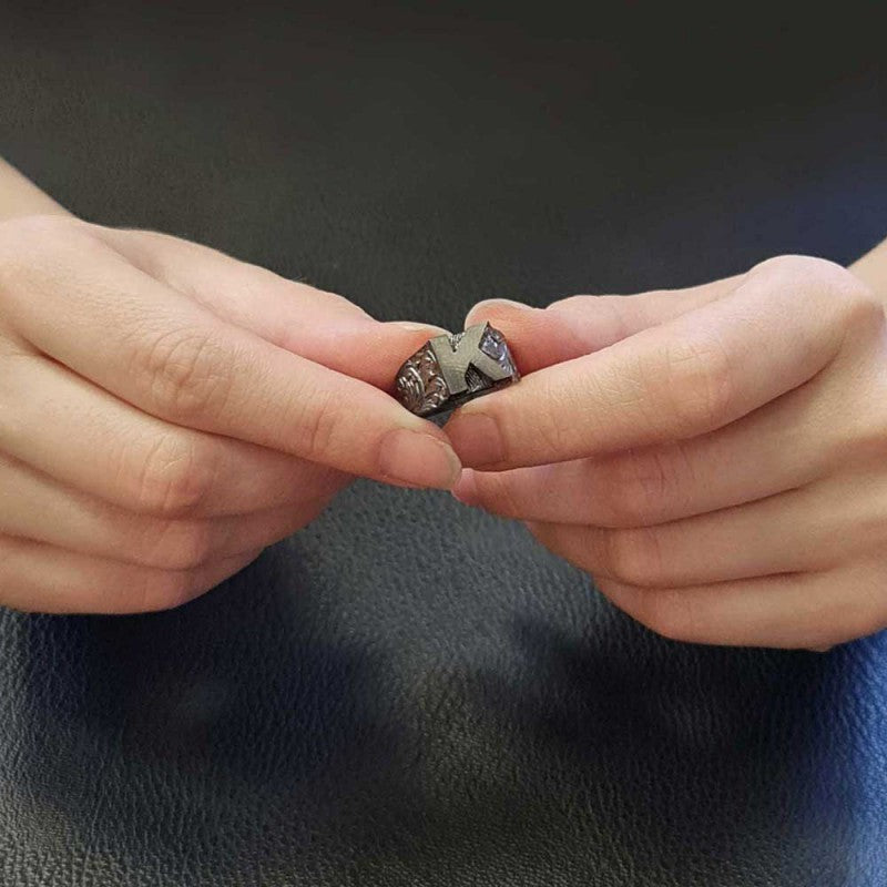 Sterling Silver Monogram K Bold Alphabet Women Ring by SWISS PLUS - Letter Collection - view 7