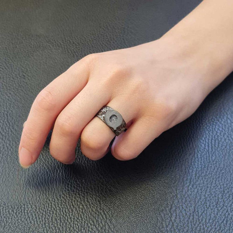 Sterling Silver Monogram Q Bold Alphabet Women Ring by SWISS PLUS - Letter Collection - view 7