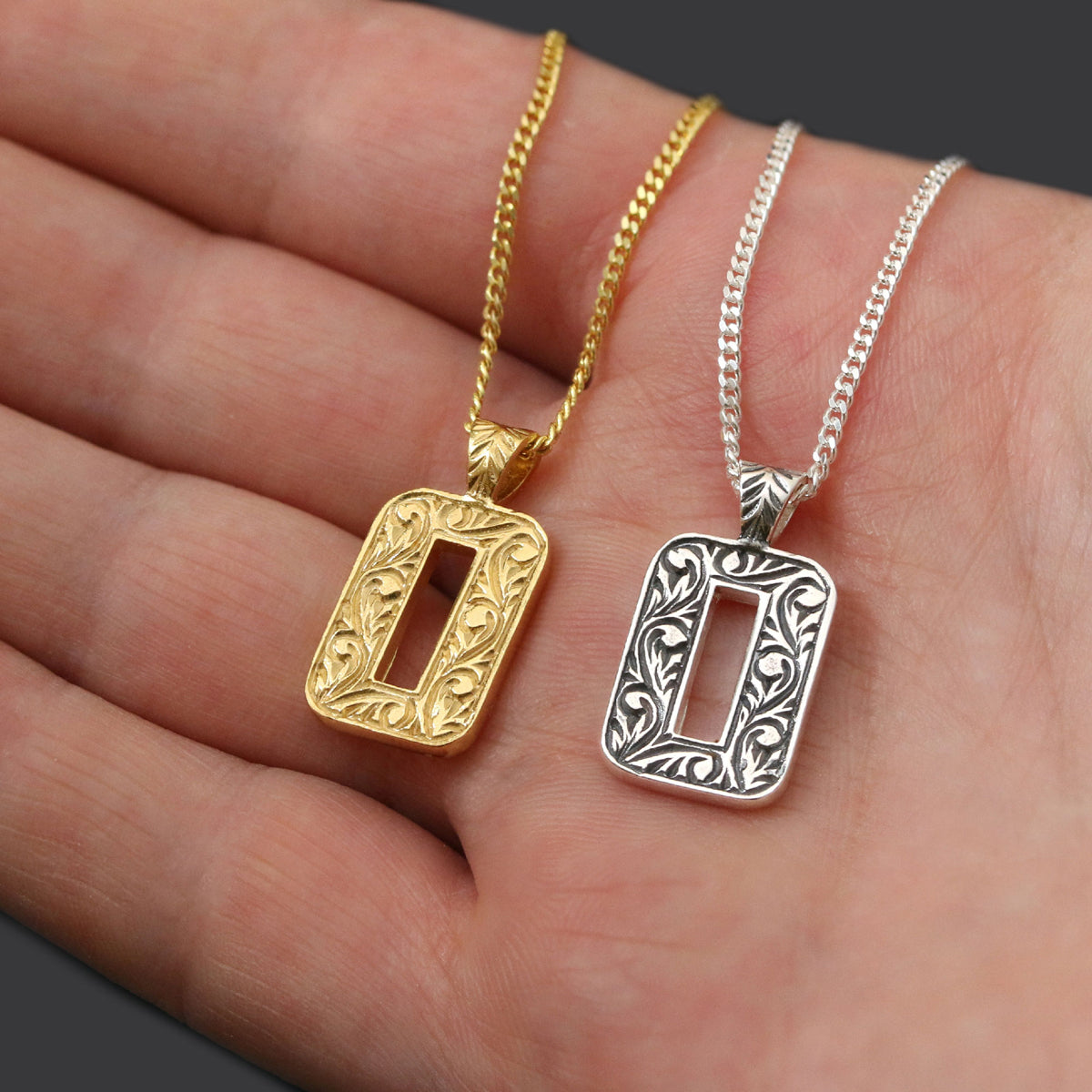 Sterling Silver Special Design Monogram Letter O Necklace - view 5