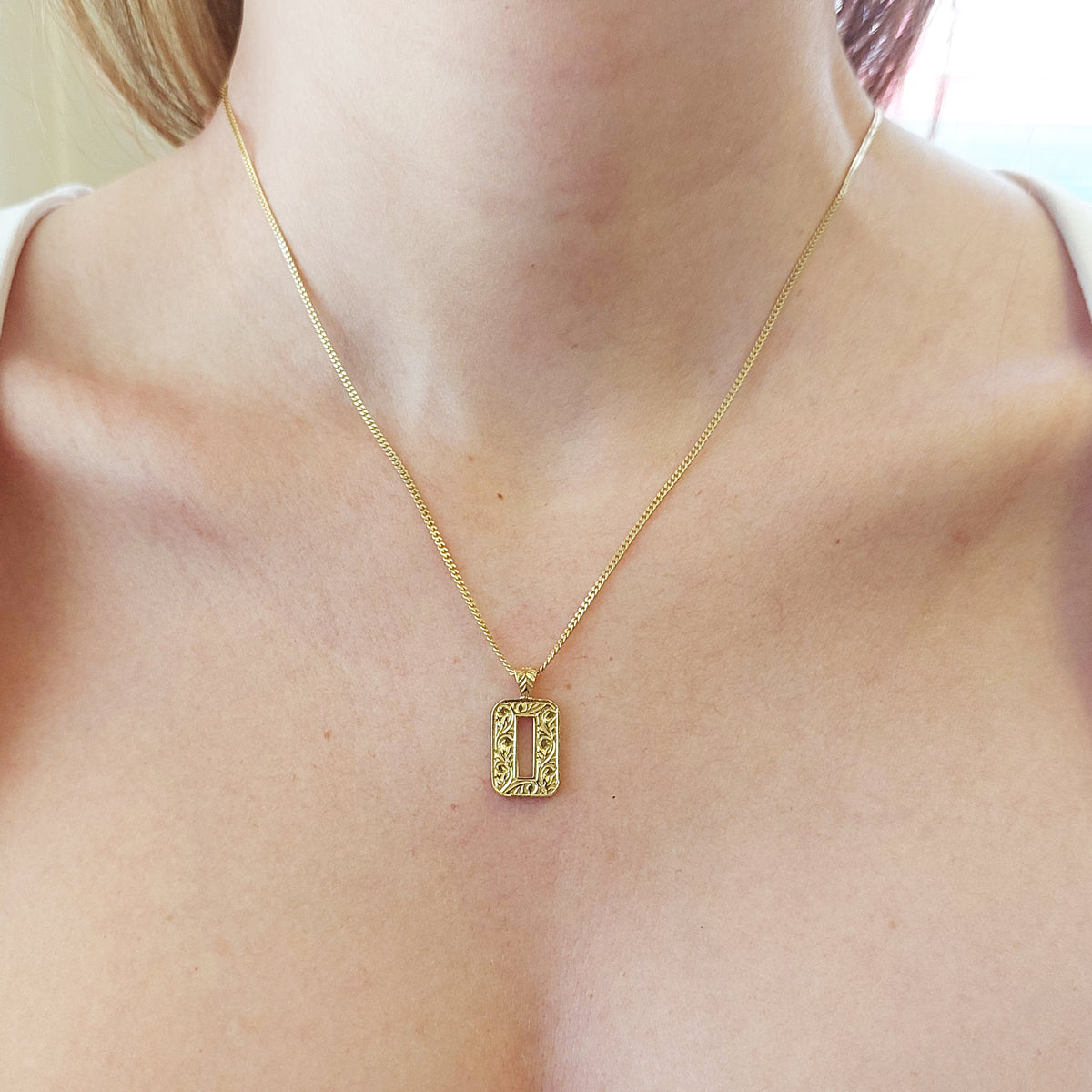 Sterling Silver Special Design Monogram Letter O Necklace - view 4