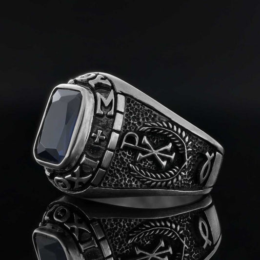 Stone Christian Jesus Ring - view 2