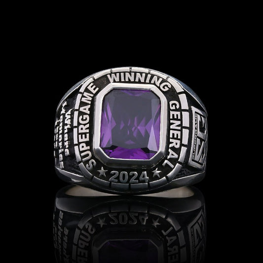 Supergame Winninig General 2024 Silver Ring by SWISS PLUS - Custom College Class Rings - view 2