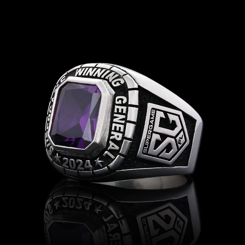 Supergame Winninig General 2024 Silver Ring by SWISS PLUS - Custom College Class Rings - view 4