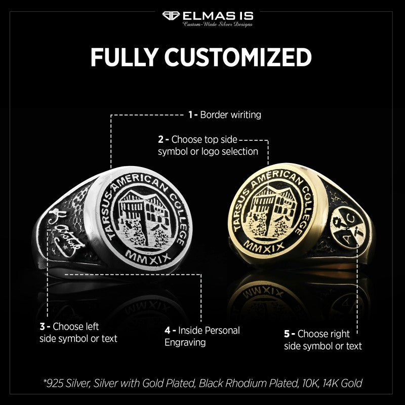 Tarsus American College Ring MMXIX by SWISS PLUS - Custom College Class Rings - view 5