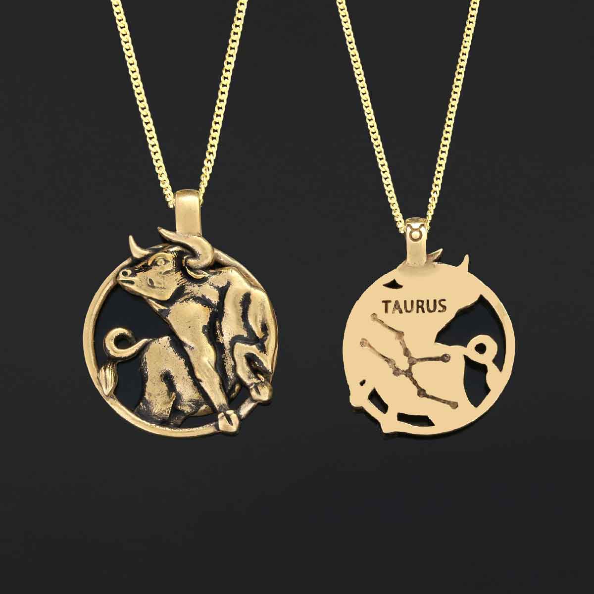 Taurus Pendant, Sterling Silver Taurus Necklace, Handmade Taurus Jewelry, Horoscope Taurus Necklace - view 2