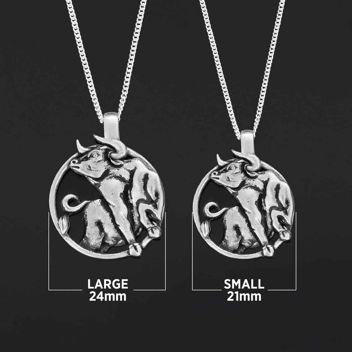 Taurus Pendant, Sterling Silver Taurus Necklace, Handmade Taurus Jewelry, Horoscope Taurus Necklace by SWISS PLUS - Zodiac Co