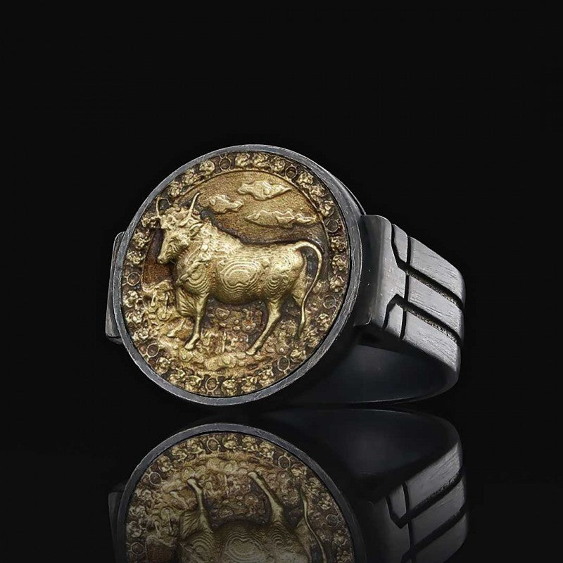 Taurus Zodiac Round Ring