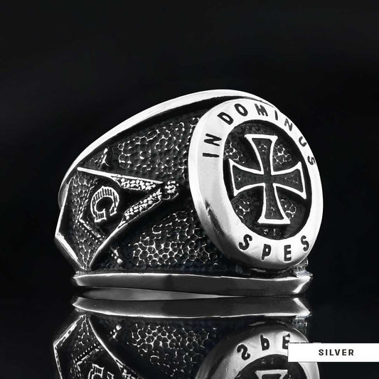 Templar Cross Masonic Ring, Master Mason Rings, Free Mason Ring, Mens Masonic Rings, Mason Jewelry - view 2