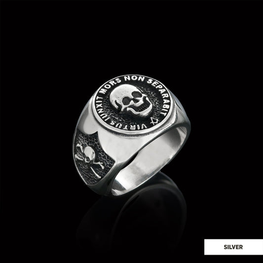 The Skull Masonic Ring, Handcrafted Sterling Silver Mason Ring, Elegant Masonic Ring - view 2