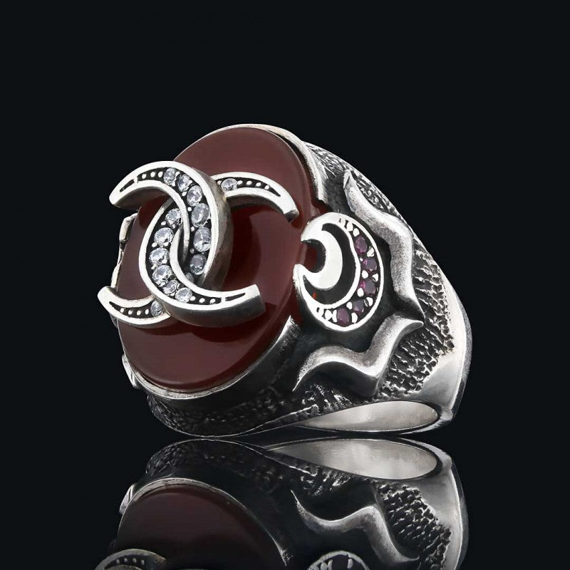 Tiger Eye Stone 925 Sterling Silver Mens Ring by SWISS PLUS - Unique Design Rings - view 6