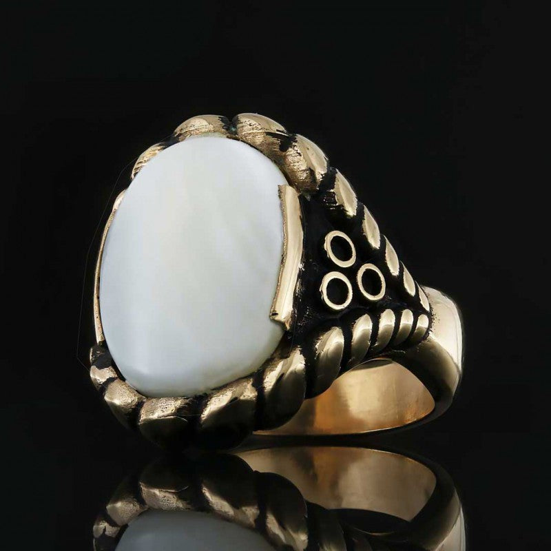 Tiger Eye Stone Ring Silver Men 925 Sterling by SWISS PLUS - Unique Design Rings - view 7