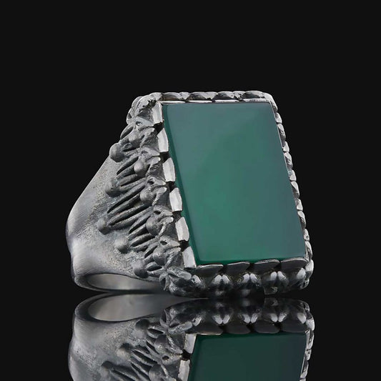 Tiger Eye Stone Silver Men Ring - view 2