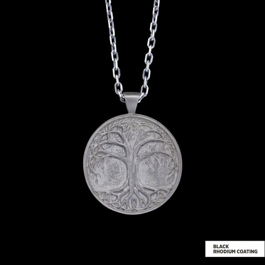 Tree of Life Pendant, Life Tree Men Necklace, Handmade Silver Tree of Life Necklace