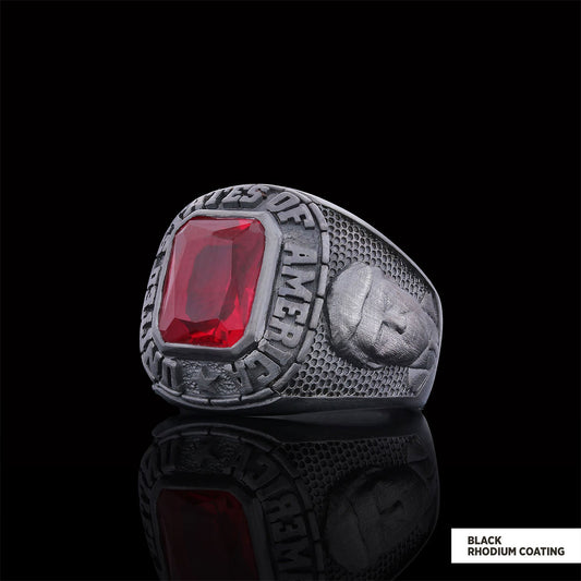 Donald J. Trump Ring With Stone, Trump Face Ring with Stone, Supporter Jewelry - view 2