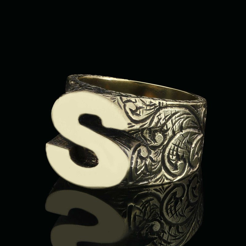 Custom Design Silver Celtic S Monogram Ring - view 6