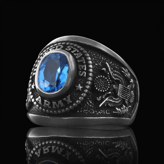US Army Blue Stone Ring - view 2