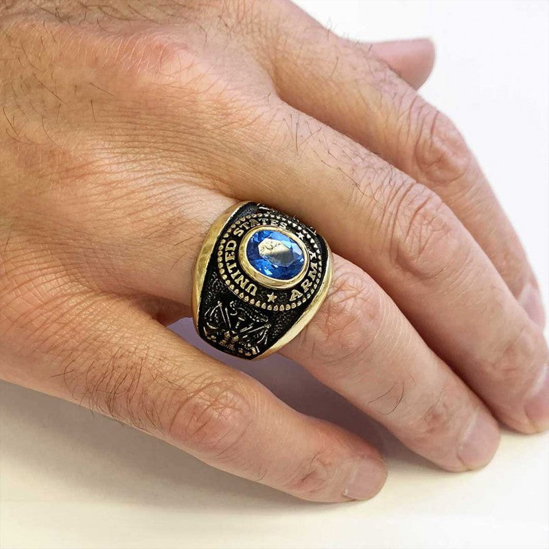 US Army Blue Stone Ring - view 5