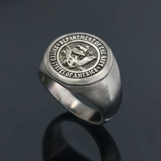 US Navy Round Ring by SWISS PLUS - Military Rings - view 2