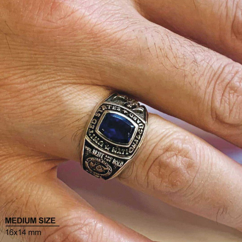 US National Guard Blue Stone Ring by SWISS PLUS - Military Rings - view 7