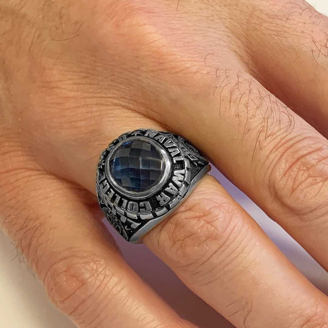 US Naval War College Ring by SWISS PLUS - Custom College Class Rings - view 7