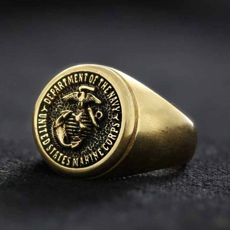 Us Marine Corps Round Shaped Navy Ring - view 1