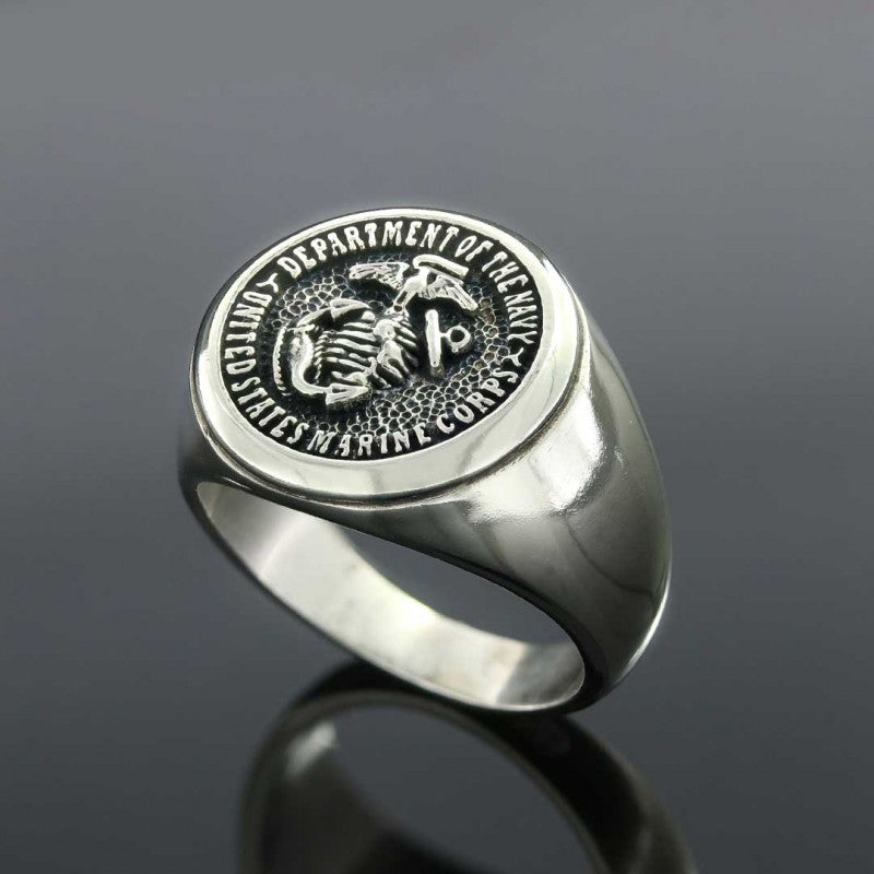 Us Marine Corps Round Shaped Navy Ring