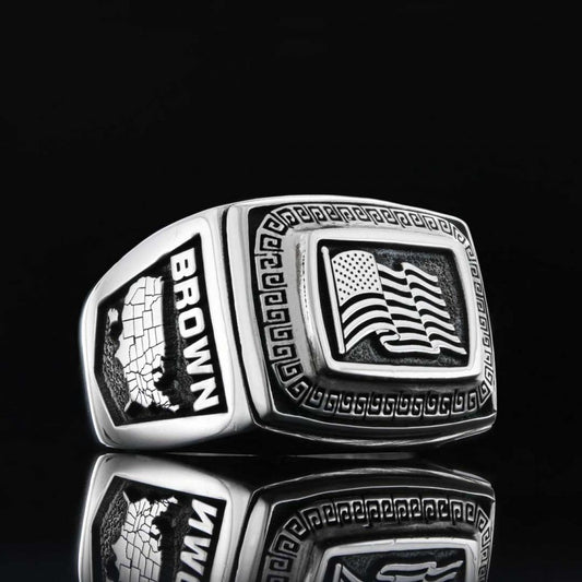 Silver US Ring by SWISS PLUS - United States Rings - view 2
