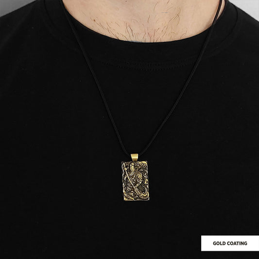 Unique Design Handmade Warrior Pendant Gold Coating by SWISS PLUS - Unique Pendants & Cool Design Necklaces - view 2