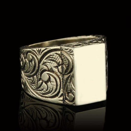 Unique Design Monogram I Bold Alphabet Ring - view 2