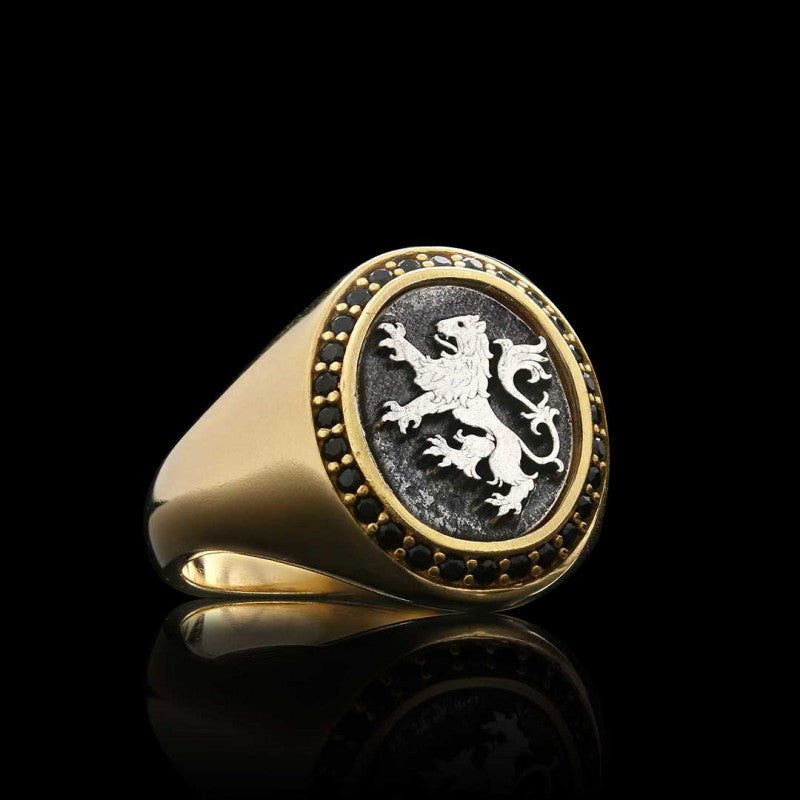 Unique Design Oval Sterling Silver Lion Women Ring